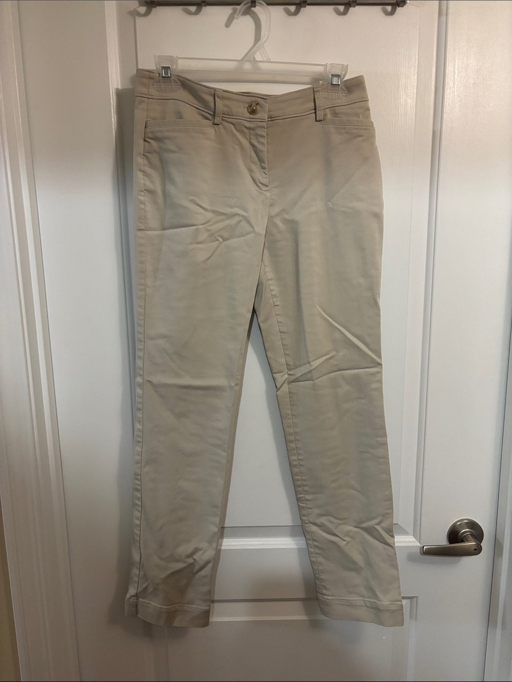 Express Straight-Leg Jeans in Beige